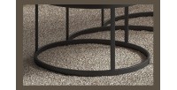 Table basse LEROY, table gigogne, plateau en massif exotique Mangolia, idéal pour un salon contemporain