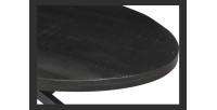 Table à manger ovale BOURGIA en bois massif de Mangolia noir, idéal pour une salle a manger conviviale