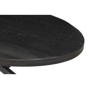 Table à manger ovale BOURGIA en bois massif de Mangolia noir, idéal pour une salle a manger conviviale