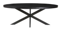 Table à manger ovale BOURGIA en bois massif de Mangolia noir, idéal pour une salle a manger conviviale