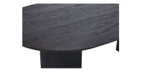 Table à manger ovale VAGOS effet bois brun foncé longueur 200cm, idéal pour une salle à manger conviviale