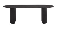 Table à manger ovale VAGOS effet bois brun foncé longueur 220cm, idéal pour une salle à manger conviviale