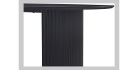 Table à manger ovale VAGOS effet bois brun foncé longueur 220cm, idéal pour une salle à manger conviviale