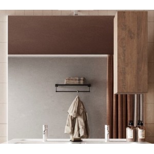 Miroir design avec rangement, 100x110 cm, collection FRASSI, coloris chêne clair