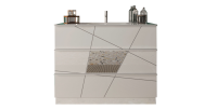 Meuble de salle de bain avec une vasque et 3 tiroirs, longueur 82cm, collection VITARIO. Coloris blanc brillant