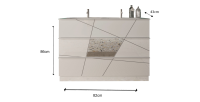Meuble de salle de bain avec une vasque et 3 tiroirs, longueur 82cm, collection VITARIO. Coloris blanc brillant