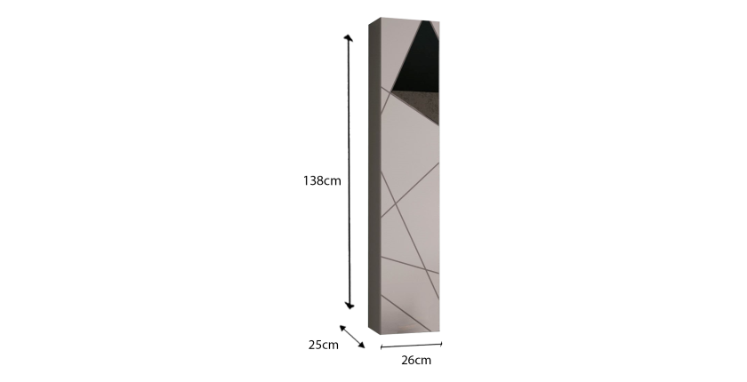 Meuble de salle de bain suspendu, 1porte, collection VITARIO. Coloris blanc brillant