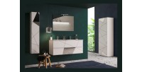 Meuble de salle de bain suspendu, 1porte, collection VITARIO. Coloris blanc brillant