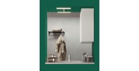 Miroir design avec rangement, 120x110 cm, collection VITARIO, coloris blanc brillant