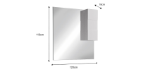 Miroir design avec rangement, 120x110 cm, collection VITARIO, coloris blanc brillant