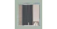 Miroir design avec rangement, 100x110 cm, collection VITARIO, coloris blanc brillant