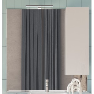Miroir design avec rangement, 100x110 cm, collection VITARIO, coloris blanc brillant