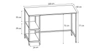 Bureau droit collection ROSTO effet bois exotique Sonoma, idéal pour votre bureau