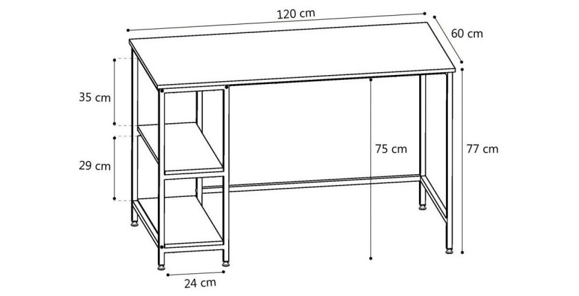 Bureau droit collection ROSTO effet bois exotique Sonoma, idéal pour votre bureau