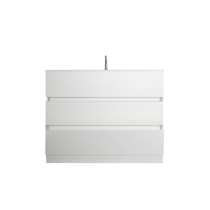 Meuble de salle de bain avec 1 vasque et 3 tiroirs, collection VIENNE. Coloris blanc brillant