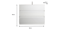 Meuble de salle de bain avec 1 vasque et 3 tiroirs, longueur 82cm, collection VIENNE. Coloris blanc brillant