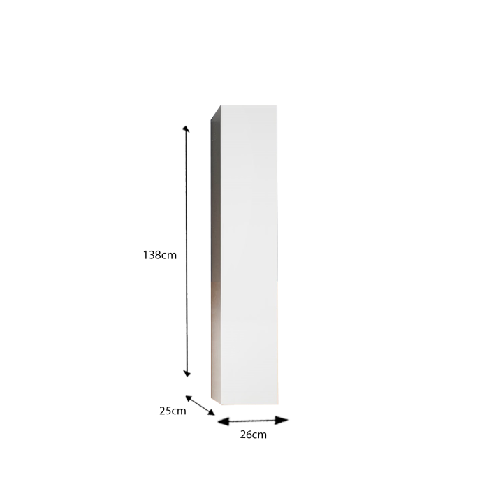 Meuble de salle de bain suspendu, 1porte, collection VIENNE. Coloris blanc brillant