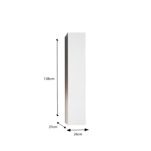 Meuble de salle de bain suspendu, 1porte, collection VIENNE. Coloris blanc brillant