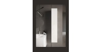 Meuble de salle de bain suspendu, 1porte, collection VIENNE. Coloris blanc brillant