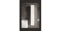 Meuble de salle de bain suspendu, 1porte, collection VIENNE. Coloris blanc brillant