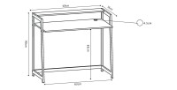 Bureau droit collection LAN effet bois exotique Sonoma