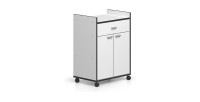 Desserte de cuisine collection GIN design blanc et gris. Idéal pour une cuisine modulaire