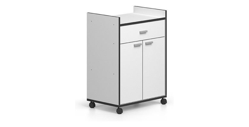 Desserte de cuisine collection GIN design blanc et gris. Idéal pour une cuisine modulaire