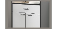 Desserte de cuisine collection GIN design blanc et gris. Idéal pour une cuisine modulaire