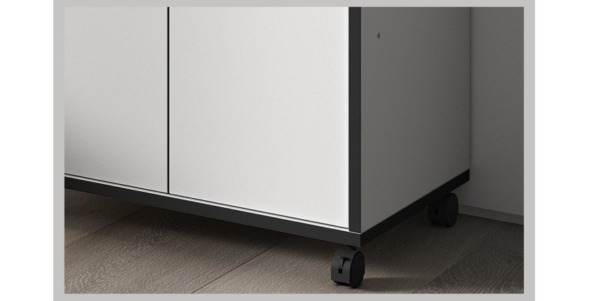 Desserte de cuisine collection GIN design blanc et gris. Idéal pour une cuisine modulaire