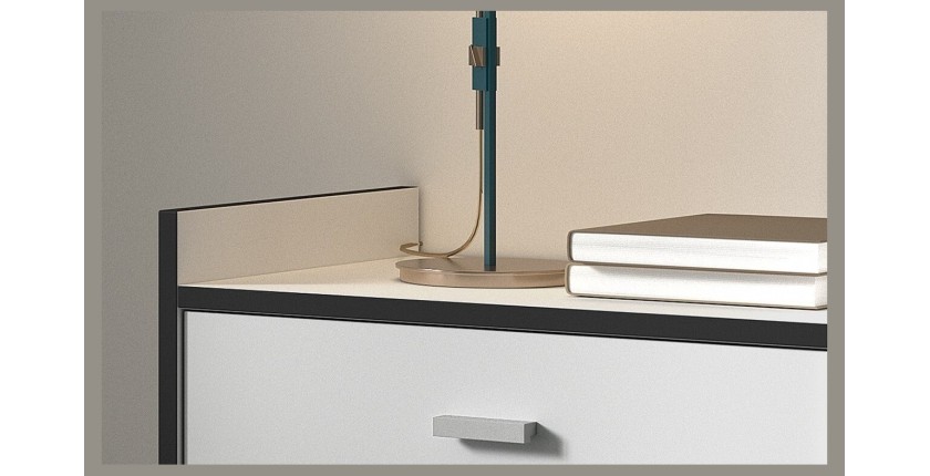 Desserte de cuisine collection GIN design blanc et gris. Idéal pour une cuisine modulaire