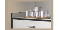 Desserte de cuisine collection GIN design blanc et gris. Idéal pour une cuisine modulaire