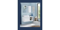 Meuble de salle de bain suspendu une vasque et 2 portes, longueur 92cm, collection CISA, coloris blanc brillant