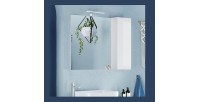 Miroir design avec rangement, 92x75cm, collection CISA, coloris blanc brillant