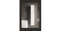 Meuble de salle de bain suspendu, 1porte, collection CISA. Coloris blanc brillant