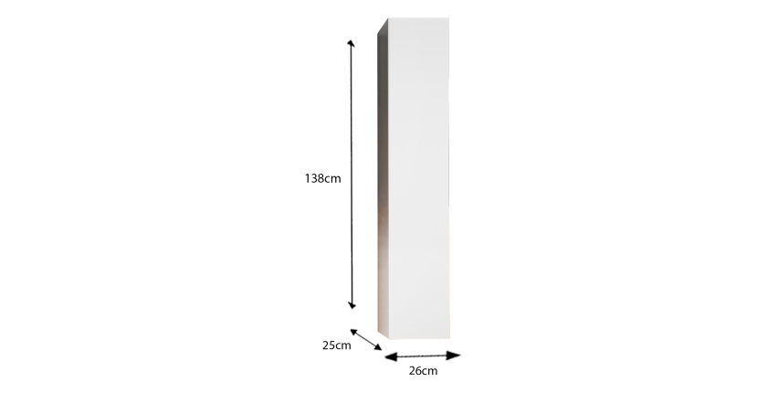 Meuble de salle de bain suspendu, 1porte, collection CISA. Coloris blanc brillant