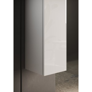Meuble de salle de bain suspendu, 1porte, collection CISA. Coloris blanc brillant