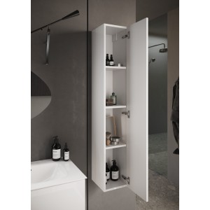 Meuble de salle de bain suspendu, 1porte, collection CISA. Coloris blanc brillant