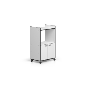 Desserte de cuisine collection GIN design blanc et gris. Hauteur 95cm. Idéal pour une cuisine modulaire