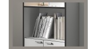 Desserte de cuisine collection GIN design blanc et gris. Hauteur 95cm. Idéal pour une cuisine modulaire