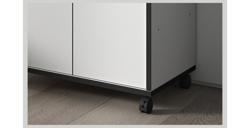 Desserte de cuisine collection GIN design blanc et gris. Hauteur 95cm. Idéal pour une cuisine modulaire