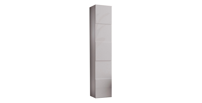 Meuble de salle de bain suspendu, 1porte, collection KUBRICK. Coloris blanc brillant
