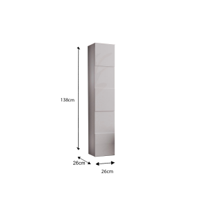 Meuble de salle de bain suspendu, 1porte, collection KUBRICK. Coloris blanc brillant