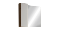 Miroir design avec rangement, 78x75 cm, collection BURA, coloris blanc brillant et chêne clair
