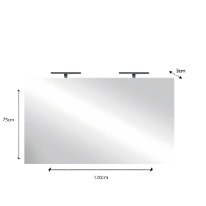 Miroir design avec 2 leds, 120x75 cm, collection KUBRICK