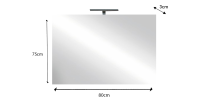 Miroir design avec led, 80x75 cm, collection KUBRICK