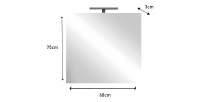 Miroir design avec led, 60x75 cm, collection KUBRICK