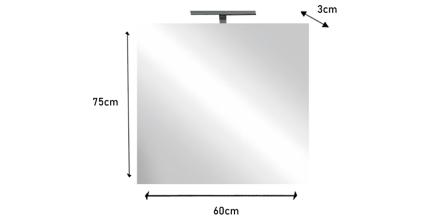 Miroir design avec led, 60x75 cm, collection KUBRICK