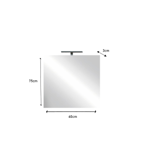 Miroir design avec led, 60x75 cm, collection KUBRICK