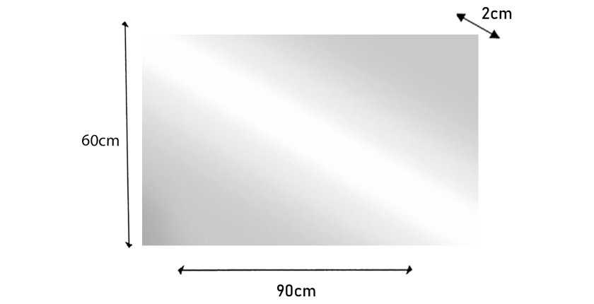 Miroir design rétro éclairé, 90x60 cm, collection BURA