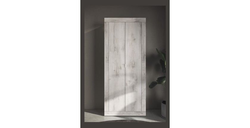 Armoire d'entrée, collection CISA, coloris chêne blanc